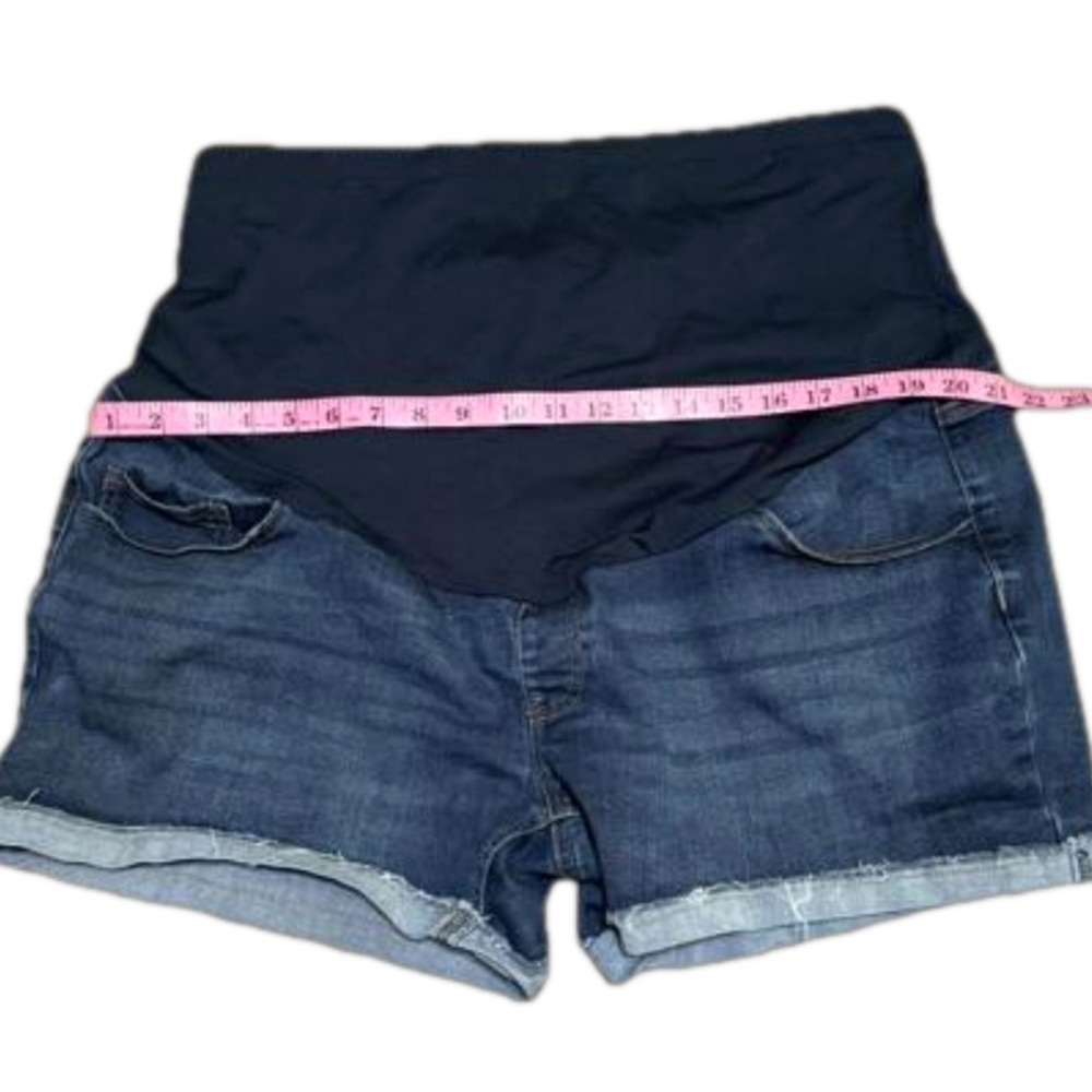 Time and Tru Maternity Denim Blue Jean Shorts Stretchy Belly Women Size 20 XXL - Picture 6 of 10